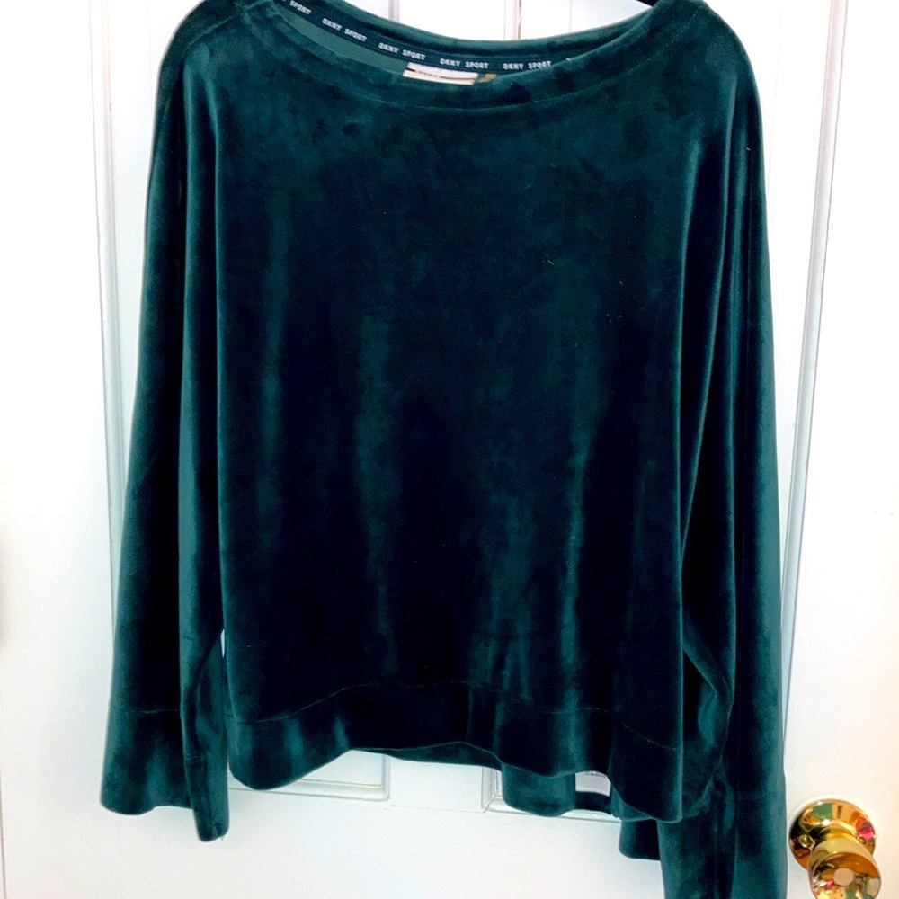 DKNY Sport Long Sleeve Velour Lounge Top. So Cozy. Size L